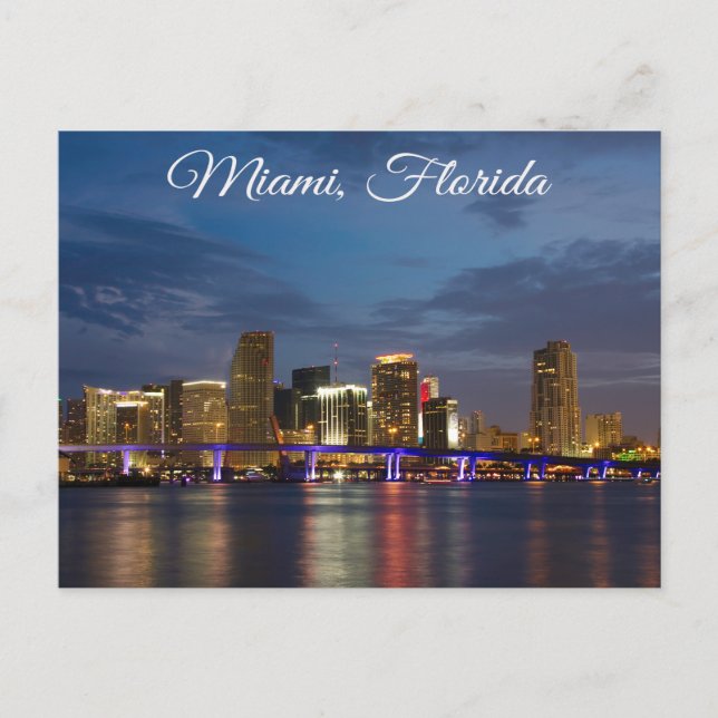 Miami BeachSkyline Florida Travel Postcard (Front)
