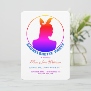 Miami Bunny Girl Bachelorette Party Invitation