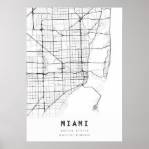Miami Cartography City Map