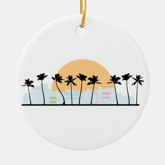 Miami Ceramic Tree Decoration (Front)