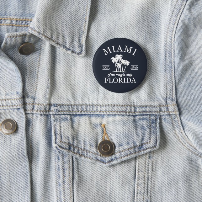 Miami City beach of Florida 6 Cm Round Badge (In Situ)