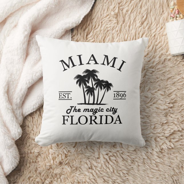 Miami City beach of Florida Cushion (Blanket)