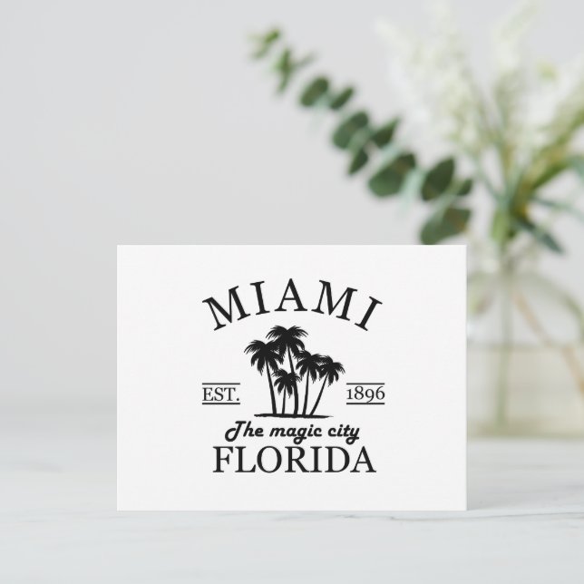 Miami City beach of Florida Holiday Postcard (Standing Front)