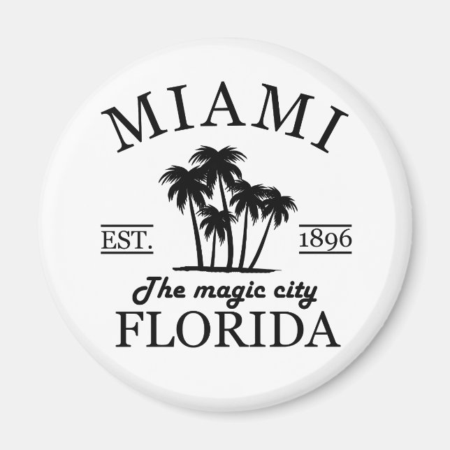 Miami City beach of Florida Magnet (Front)