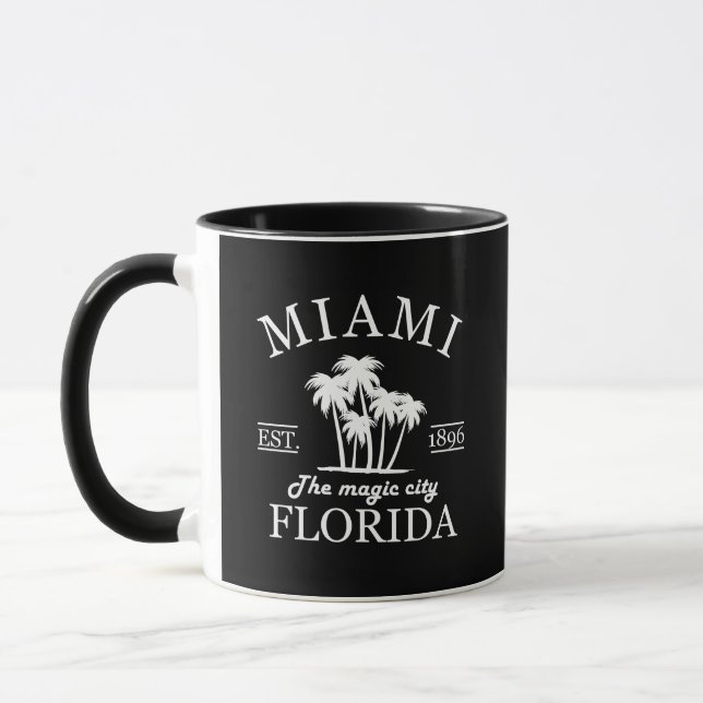 Miami City beach of Florida Mug (Left)