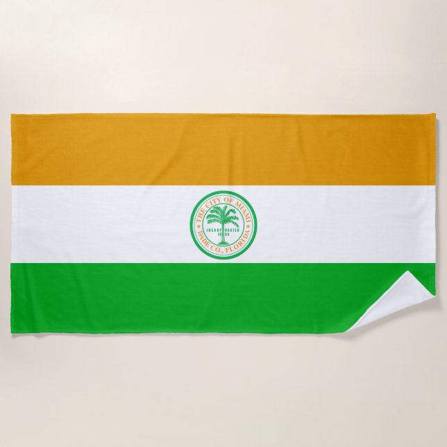 Miami city flag beach towel (Front)