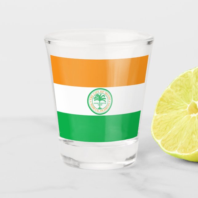 Miami city flag shot glass (Front)