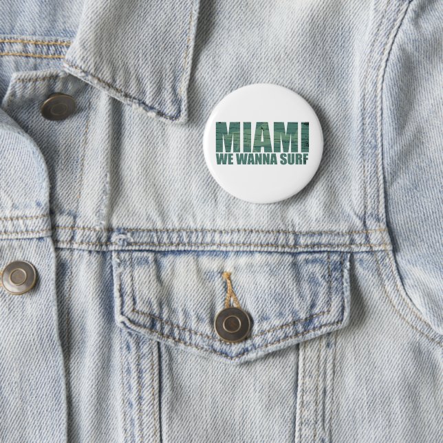 Miami city Florida blue 6 Cm Round Badge (In Situ)