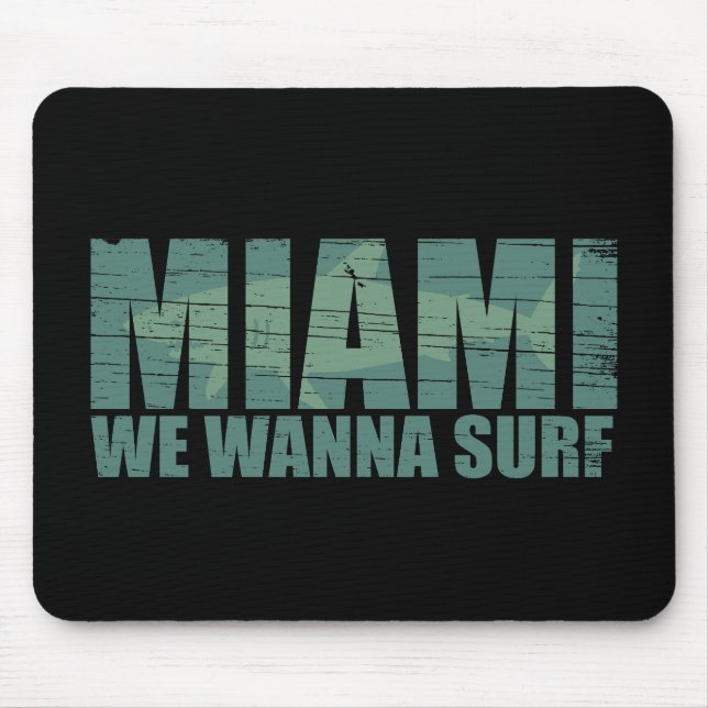 Miami city Florida blue Mouse Mat (Front)