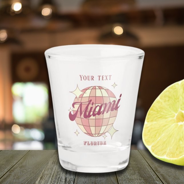 Miami City Florida party nightlife beach Shot Glass (Creator Uploaded)