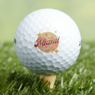 Miami City Florida Retro golfing resort Golf Balls