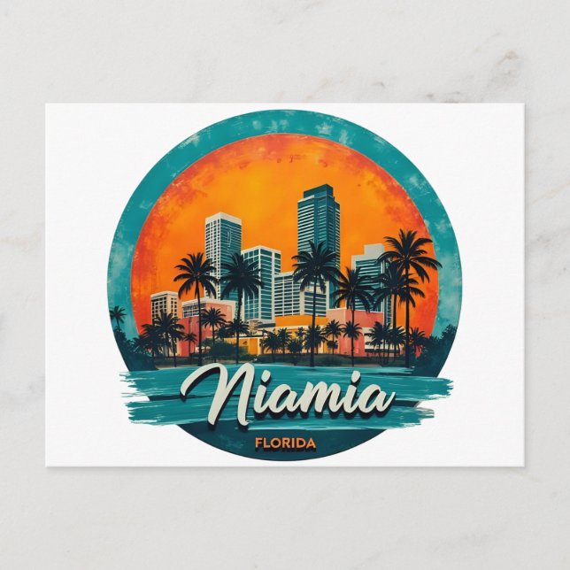 Miami City Florida skyline Postcard (Front)