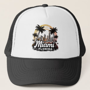 Miami City Florida skyline Trucker Hat