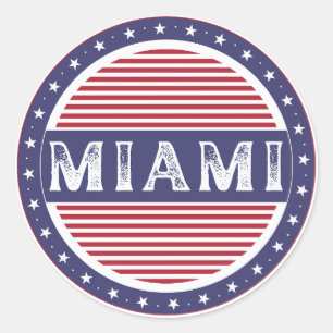Miami City Pride Emblem – American Identity Classic Round Sticker