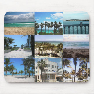 Miami Collage - 50 Shades of Blue Mouse Mat