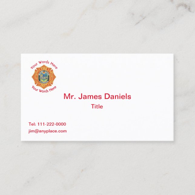 Miami Dade Fire Department Emblem Business Card (Front)