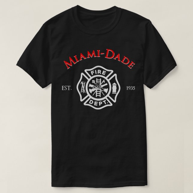 Miami-Dade Florida Fire Rescue Department Firefigh T-Shirt (Design Front)