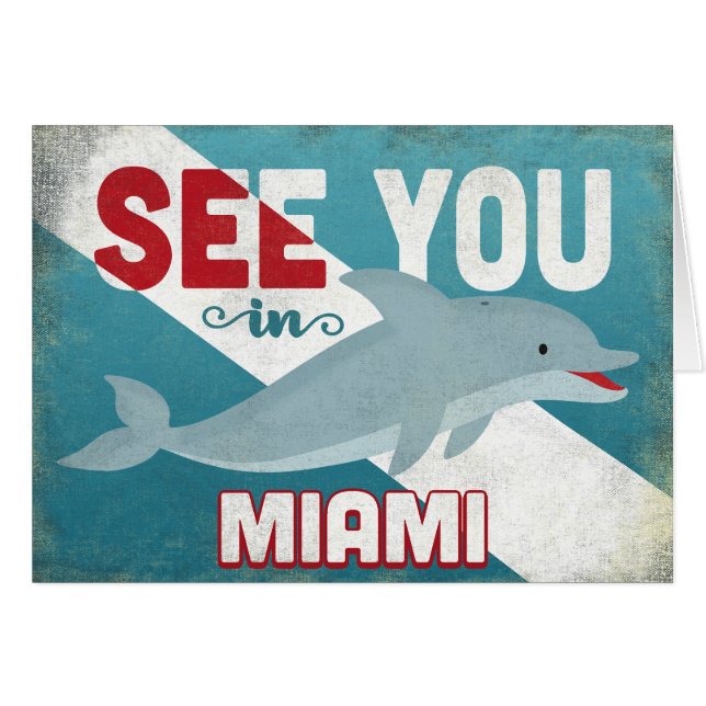 Miami Dolphin - Retro Vintage Travel (Front Horizontal)