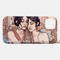 Miami Downtown Women Cuddling Lesbians Drawing