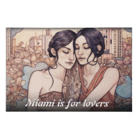 Miami Downtown Women Cuddling Lesbians Drawing