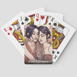 Miami Downtown Women Cuddling Lesbians Drawing Playing Cards