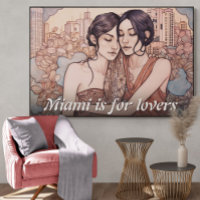 Miami Downtown Women Cuddling Lesbians Drawing