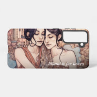 Miami Downtown Women Cuddling Lesbians Drawing