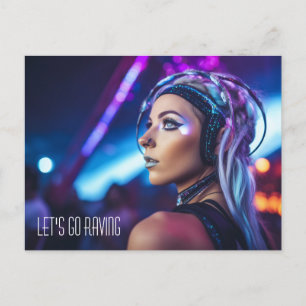 Miami EDM rave girl Postcard