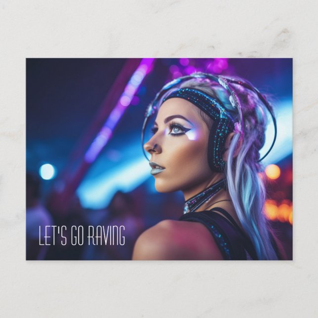 Miami EDM rave girl Postcard (Front)