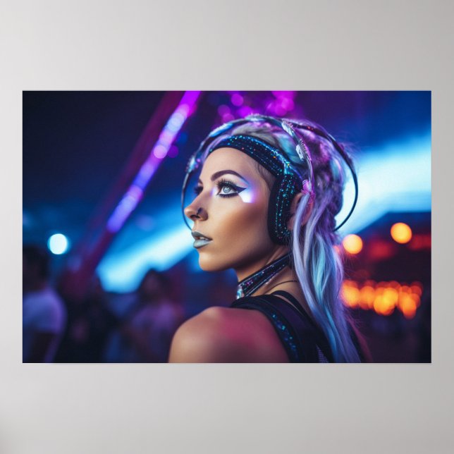 Miami EDM rave girl Poster (Front)