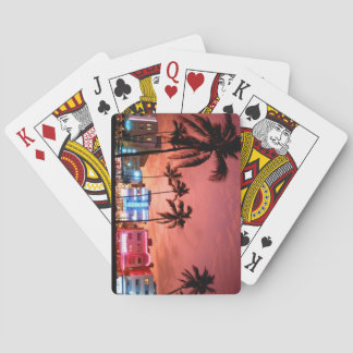 Miami Evening Skyline Playing Cards