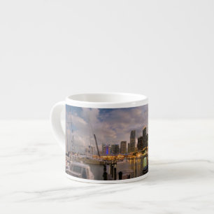 Miami financial skyline at dusk espresso cup
