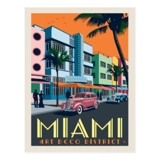 Miami, FL | Art Deco District Postcard