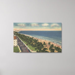 Miami, FL - Ocean Drive and Lummus Park Canvas Print