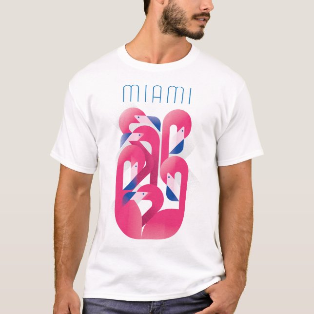 Miami Flamingo Colour T-Shirt (Front)