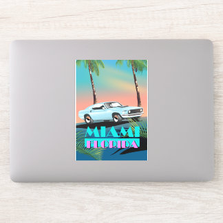 Miami Florida 1980s travel poster