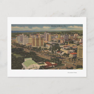 Miami, Florida - Aerial View of Downtown Postcard