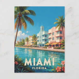 Miami Florida Art Deco Travel  Postcard