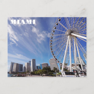 Miami Florida Bayfront Park City Skyline Travel Postcard