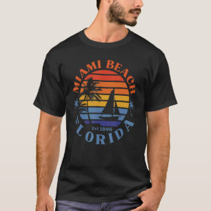 Miami Florida Beach Boat Boating Summer Vacation T-Shirt