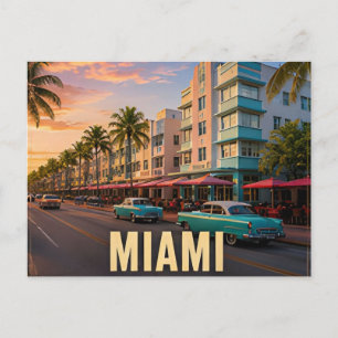 Miami Florida Beaches Art Deco Coastal Travel 🌴 Postcard