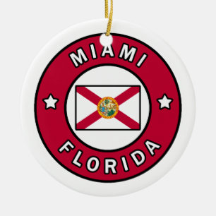 Miami Florida Ceramic Tree Decoration