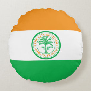 Miami (Florida) City flag  Round Cushion