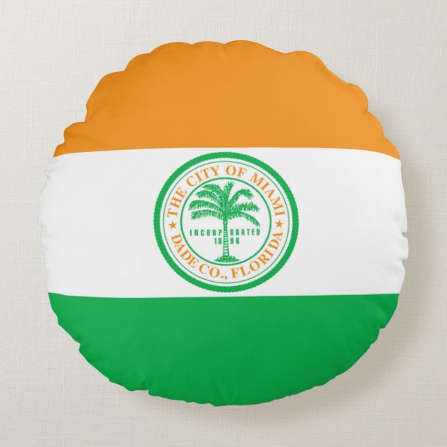 Miami (Florida) City flag  Round Cushion (Front)