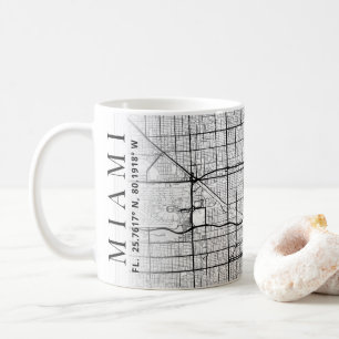 Miami, Florida City Map   Coffee Mug