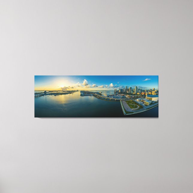 Miami Florida City Skyline Travel Photo Canvas Print (Front)