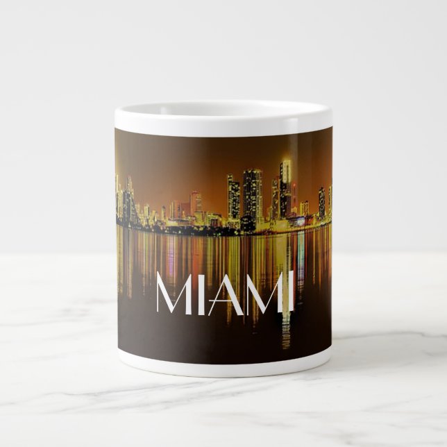 Miami Florida Cityscape Large Coffee Mug (Front)