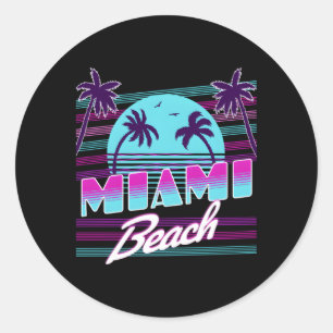 Miami Florida Classic Round Sticker