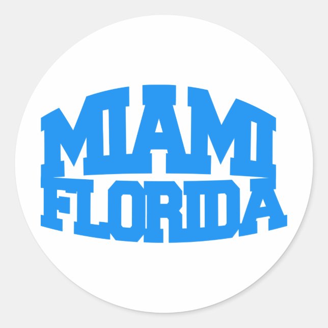 Miami Florida Classic Round Sticker (Front)