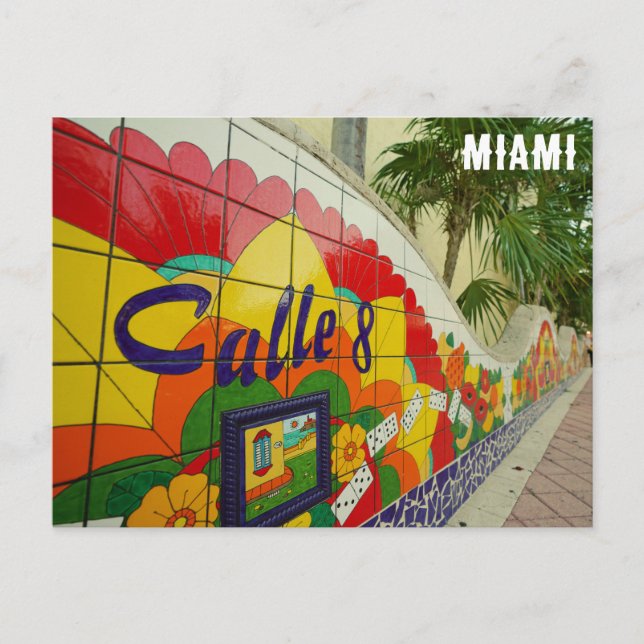 Miami Florida Colourful Calle Ocho Little Havana Postcard (Front)